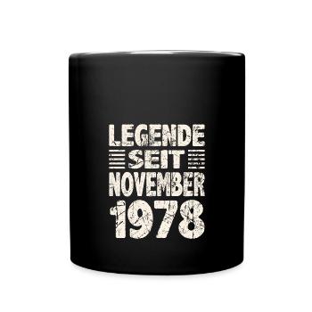 November 1978 Legende seit 45 Jahren Mann Frau - Tasse einfarbig - Schwarz - Vorne