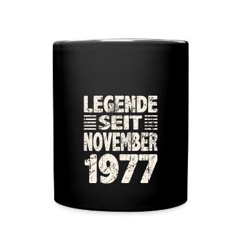 November 1977 Legende seit 46 Jahren Mann Frau - Tasse einfarbig - Schwarz - Vorne