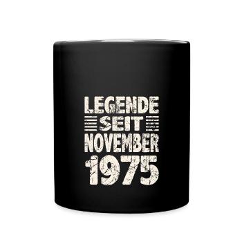 November 1975 Legende seit 48 Jahren Mann Frau - Tasse einfarbig - Schwarz - Vorne