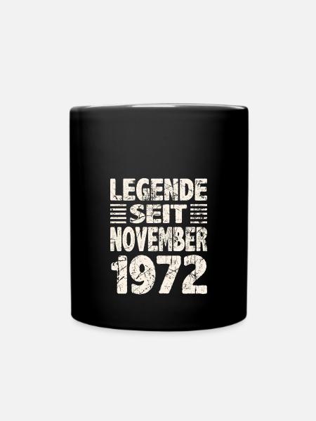 November 1972 Legende seit 51 Jahren Mann Frau - Tasse einfarbig - Schwarz