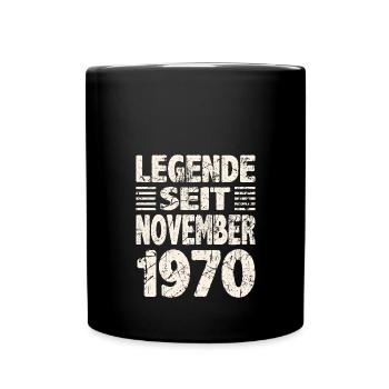 November 1970 Legende seit 53 Jahren Mann Frau - Tasse einfarbig - Schwarz - Vorne