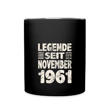 November 1961 Legende seit 62 Jahren Mann Frau - Tasse einfarbig - Schwarz - Vorne