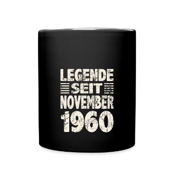 November 1960 Legende seit 63 Jahren Mann Frau - Tasse einfarbig - Schwarz - Vorne