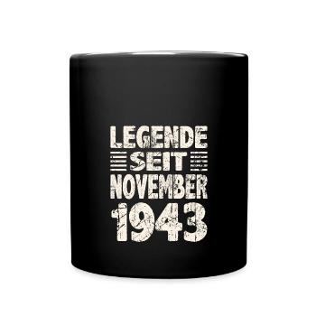 November 1943 Legende seit 80 Jahren Mann Frau - Tasse einfarbig - Schwarz - Vorne