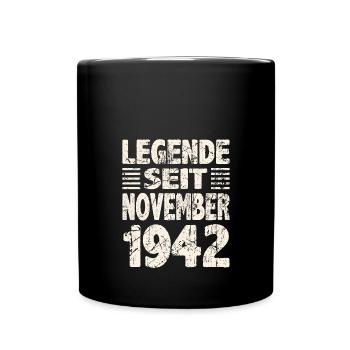 November 1942 Legende seit 81 Jahren Mann Frau - Tasse einfarbig - Schwarz - Vorne