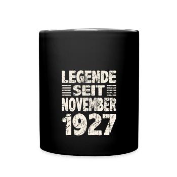 November 1927 Legende seit 96 Jahren Mann Frau - Tasse einfarbig - Schwarz - Vorne