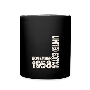 November 1958 Limited Edition 65 Jahren Mann Frau - Tasse einfarbig - Schwarz - Vorne