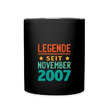 November 2007 Legende seit 16 Jahren Mann Frau - Tasse einfarbig - Schwarz - Vorne