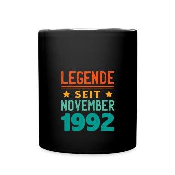 November 1992 Legende seit 31 Jahren Mann Frau - Tasse einfarbig - Schwarz - Vorne