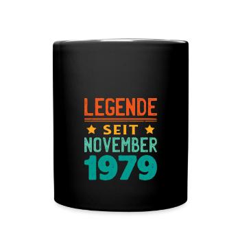 November 1979 Legende seit 44 Jahren Mann Frau - Tasse einfarbig - Schwarz - Vorne