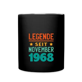 November 1968 Legende seit 55 Jahren Mann Frau - Tasse einfarbig - Schwarz - Vorne