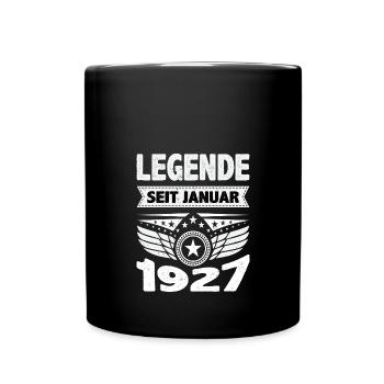 Januar 1927 Legende seit 97 Jahren Mann Frau - Tasse einfarbig - Schwarz - Vorne