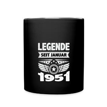 Januar 1951 Legende seit 73 Jahren Mann Frau - Tasse einfarbig - Schwarz - Vorne