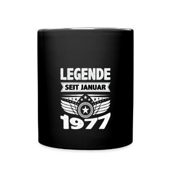 Januar 1977 Legende seit 47 Jahren Mann Frau - Tasse einfarbig - Schwarz - Vorne