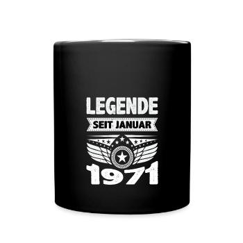 Januar 1971 Legende seit 53 Jahren Mann Frau - Tasse einfarbig - Schwarz - Vorne