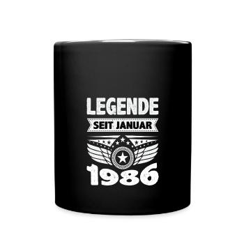 Januar 1986 Legende seit 38 Jahren Mann Frau - Tasse einfarbig - Schwarz - Vorne