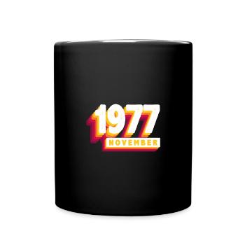 November 1977 46 Years Man Wife Birthday - Full Colour Mug - black - Front