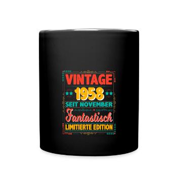 November 1958 Vintage Fantastisch 65 Jahren Mann - Tasse einfarbig - Schwarz - Vorne