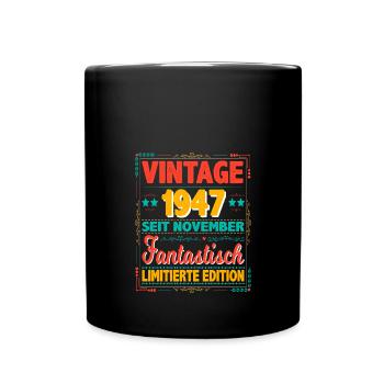 November 1947 Vintage Fantastic 76 Years Man - Full Colour Mug - black - Front