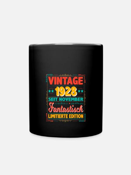 November 1928 Vintage Fantastisch 95 Jahren Mann - Tasse einfarbig - Schwarz