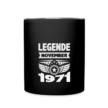 Novembre 1971 Légende depuis 52 ans homme femme - Mug uni - noir - Devant
