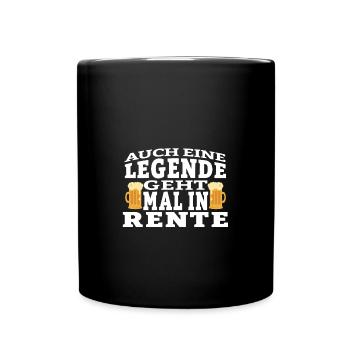 Ruhestand Auch eine Legende geht mal in Rente mit - Tasse einfarbig - Schwarz - Vorne