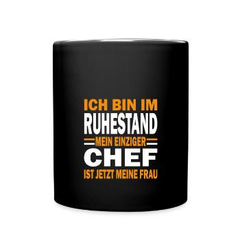 Retirement Retirement Single Woman Yellow - Full Colour Mug - black - Front