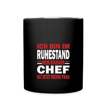 Retirement retirement single woman red - Full Colour Mug - black - Front