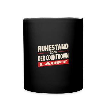 Ruhestand 2024 Countdown läuft Rot Striche - Tasse einfarbig - Schwarz - Vorne