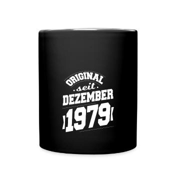 Dezember 1979 Original seit 44 Jahren Mann Frau - Tasse einfarbig - Schwarz - Vorne