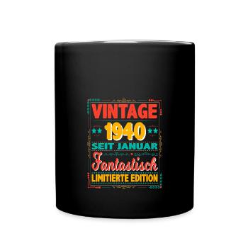 January 1940 Vintage Fantastic 84 Years Man - Full Colour Mug - black - Front