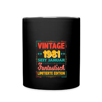 Januar 1981 Vintage Fantastisch 43 Jahren Mann - Tasse einfarbig - Schwarz - Vorne
