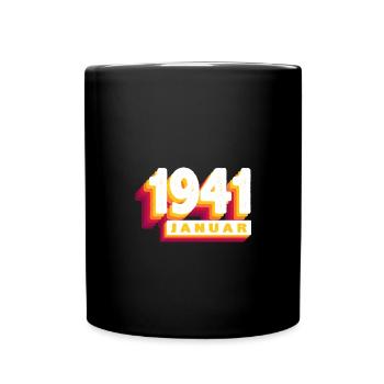 January 1941 0 83 years Man Woman Birthday - Full Colour Mug - black - Front
