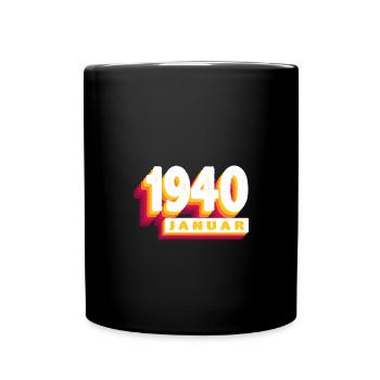 January 1940 0 84 years Man Woman Birthday - Full Colour Mug - black - Front