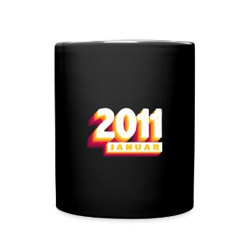 Janvier 2011 0 13 ans Homme Femme Anniversaire - Mug uni - noir - Devant