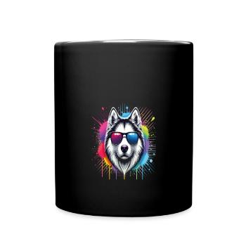 Funny Husky Clothing – Trendy Fashion for Dogs - Full Colour Mug - black - Front