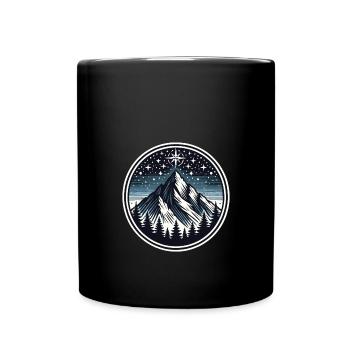 Montagne majestueuse et ciel étoilé - Mug uni - noir - Devant