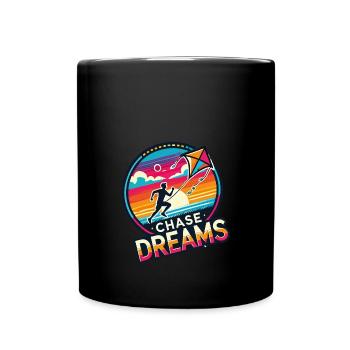 Chase Dreams Drachenfliegen - Tasse einfarbig - Schwarz - Vorne