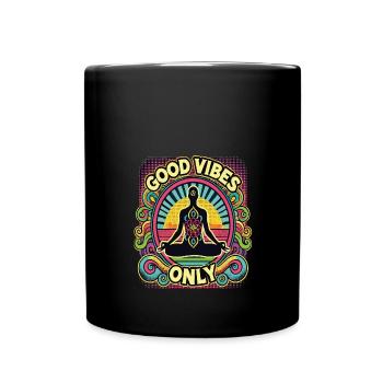 Only Yoga Meditation Design - Tasse einfarbig - Schwarz - Vorne