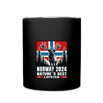 Norway 2024 Deer Moose Nature Lofoten - Full Colour Mug - black - Front