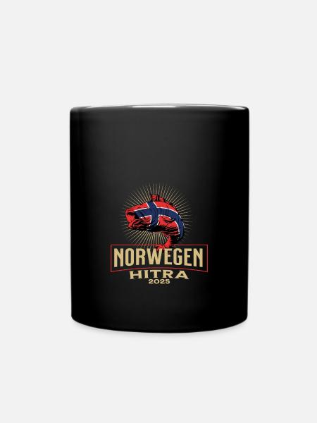 Norwegen Hitra 2025 Fischmotiv - Tasse einfarbig - Schwarz