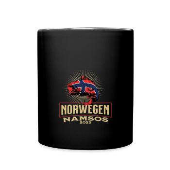 Norwegen Namsos 2025 Fischmotiv - Tasse einfarbig - Schwarz - Vorne