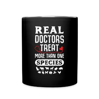 De vrais médecins traitent plus d'une espèce - Mug uni - noir - Devant