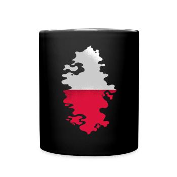 Drapeau de Pologne utilisé Look Polska Drapeau polonais - Mug uni - noir - Devant