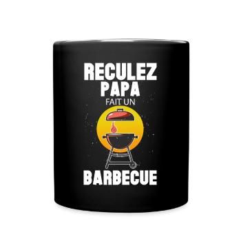 Papa Fait Un Barbecue Reculez - Mug uni - noir - Devant
