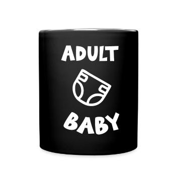 Adult Baby Fetisch Windel Frauen Männer - Tasse einfarbig - Schwarz - Vorne