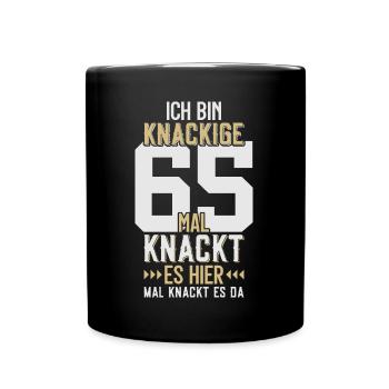 65. GEBURTSTAG 1961 KNACKIGE 65 - Tasse einfarbig - Schwarz - Vorne