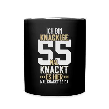 55. GEBURTSTAG 1971 KNACKIGE 55 - Tasse einfarbig - Schwarz - Vorne