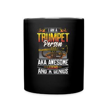 Trumpet Instrument Concert - Full Colour Mug - black - Front