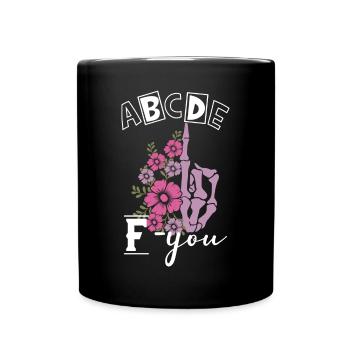 ABCDEFyou Alphabet Finger Evil Middle Finger - Mug uni - noir - Devant